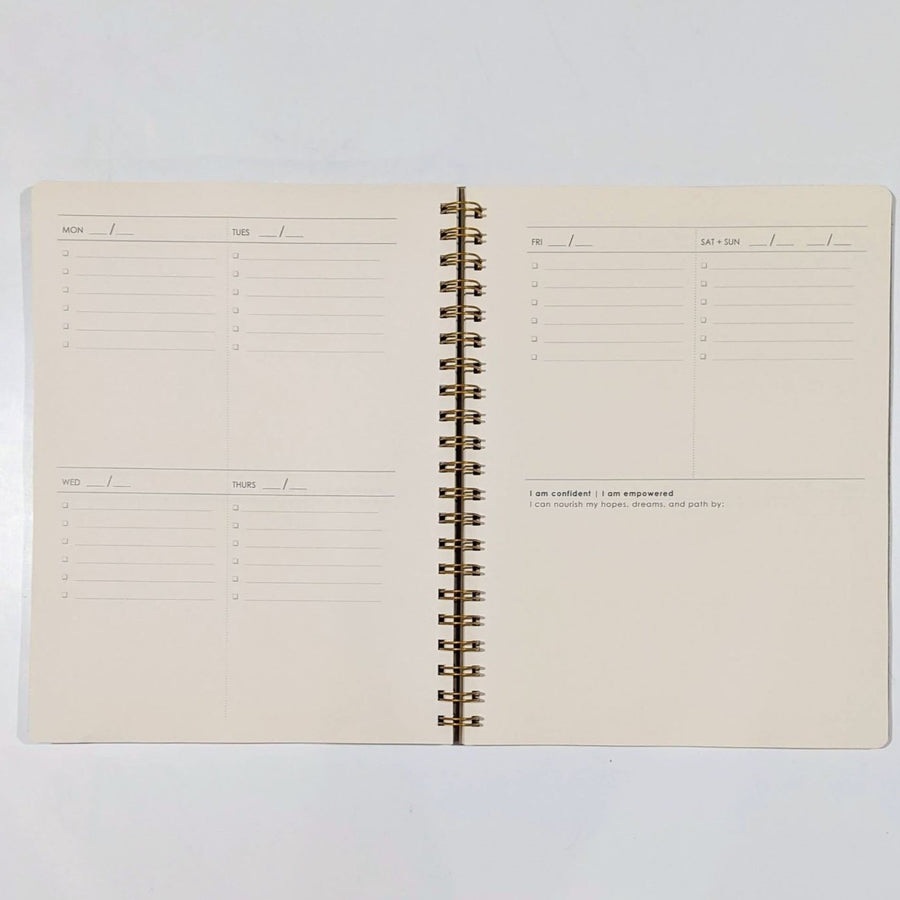 centered self school planner with wellness prompts week planner page