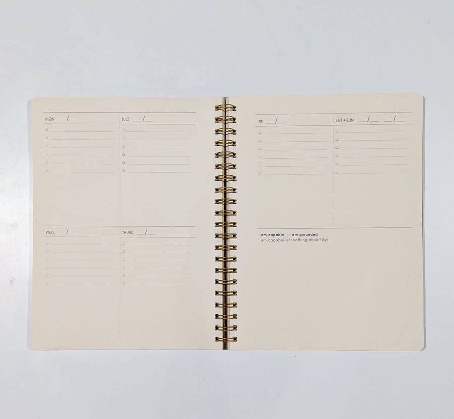 centered self school planner with wellness prompts weekly planner page