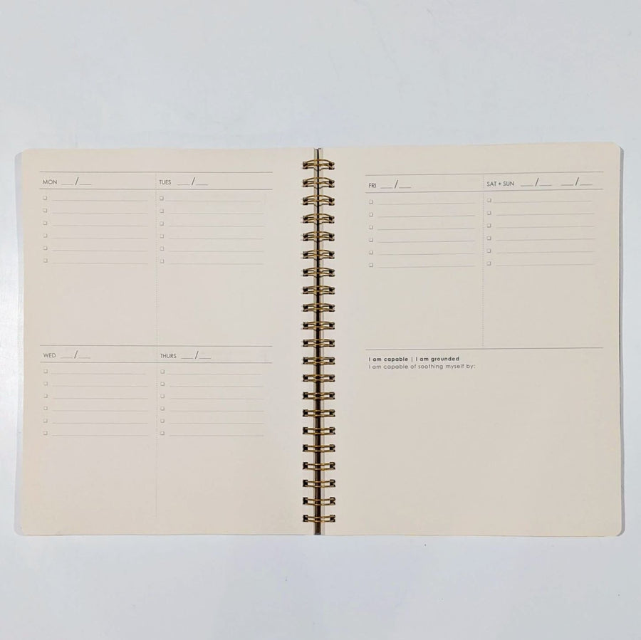 centered self school planner with wellness prompts week page