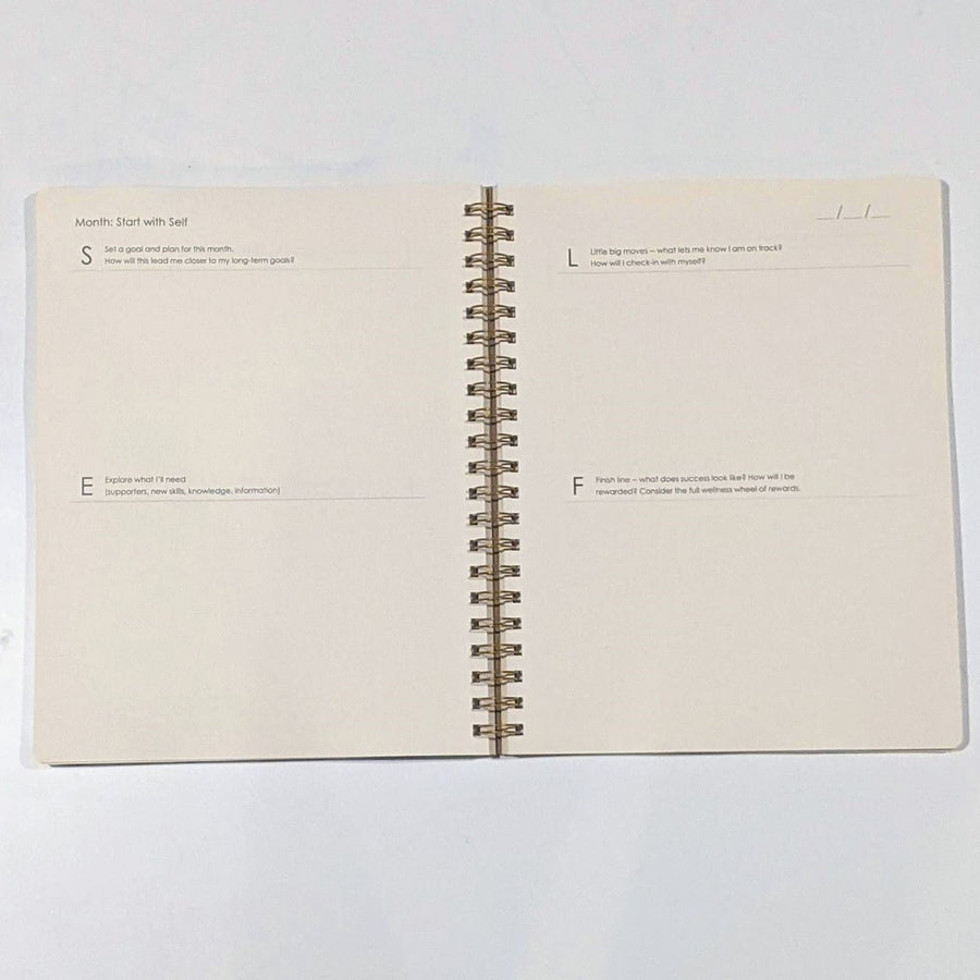 centered self school planner with wellness prompts month page