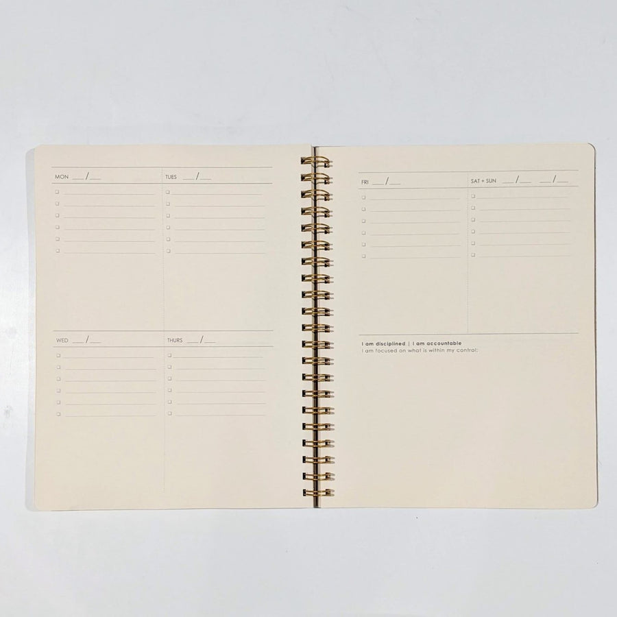 centered self school planner with wellness prompts weekly planner page
