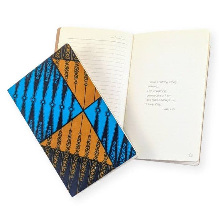 starter healing journal for self care journaling, healing quote and blue and brown cover